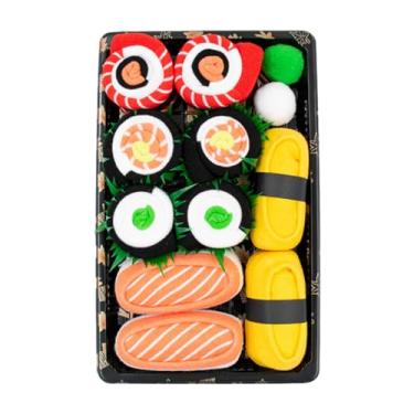 Imagem de SiaBiced Meias de Algodão, Tamanho Médio, Divertidas, Estilosas, Divertidas, em Formato de Sushi, para Comida, para Corrida, Caixa, Adultos, Casal, 5 pares de ações