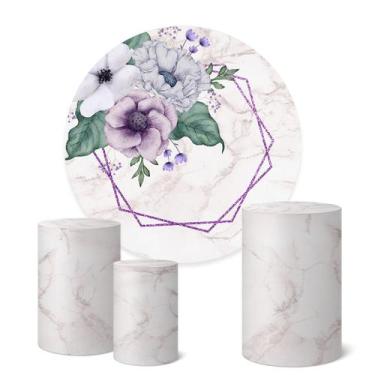 Imagem de Trio Capas Cilindro + Painel Sublimado 1,50m Flores - Fadrix, K1FLS039