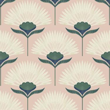 Imagem de Papel de parede CiciWind Peel and Stick Pink Boho 44x1000cm