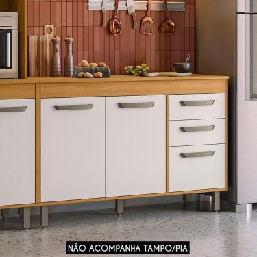 Imagem de Balcão De Cozinha Para Pia 120cm Emily Freijó/off Acetinado Z44 - Mpozenato