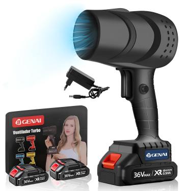Imagem de Soprador De Folhas Turbo Portátil Secador De Pêlos Para Carros Turbina Para Carro Automotivo Muito Forte Com 21V 2 Baterias Aspirador Ar Elétrico 110V 220V