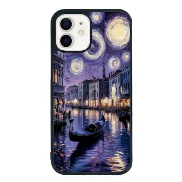 Imagem de qizjio Van Gogh Capa de telefone com pintura a óleo noite estrelada à prova de choque para iPhone 12 Mini