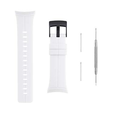 Imagem de Sencato Pulseira de relógio compatível com Suunto Spartan Ultra HR, pulseira de substituição clássica de borracha macia para relógio inteligente Suunto Spartan Ultra HR (White)