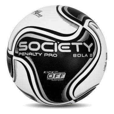 Imagem de Bola Society Penalty 8 Pro XXIV, Preto, Branco