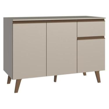 Imagem de Balcão De Cozinha 120 Cm 3 Portas 1 Gaveta Com Pés Nice Madesa Crema