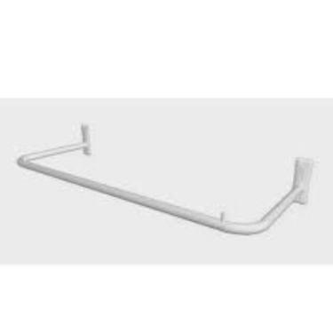 Imagem de Arara Fixa Parede Tubo Redondo  80 Cm Cor Branco - Fidel 