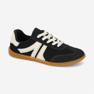 Imagem de Tênis Moleca Casual Feminino 5605.472, Preto, Branco off, 36