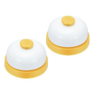 Imagem de PATIKIL Call Bell, 7,2 cm pequeno anel de serviço de mesa campainhas para recepção recepção balcão jantar bar hotel sala de aula, amarelo, pacote com 2