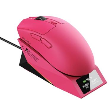 Imagem de DAREU Mouse para jogos sem fio AE6 Pro, sensor PAW3950 30K personalizado, sondagem dupla de 8K sem fio/com fio, 59 g, base de carregamento para exibição, revestimento de excimer, conexão de 3 modos