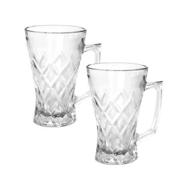 Imagem de Jogo C/ 2 Canecas de Vidro Sheffield 220ml P/ Bebidas Refrigerante Suco