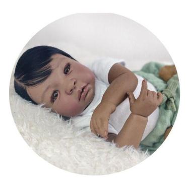 Imagem de Bebê Reborn Menino Realista Negro Corpo Tecido Com Enxoval - Ana dolls