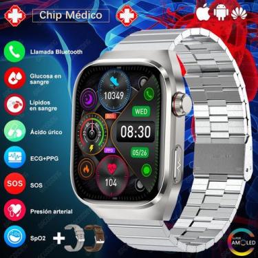 Imagem de Monitor de glicose de pressão arterial Smartwatch SACOSDING 2025