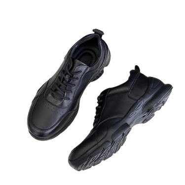 Imagem de Tênis masculino de sola grossa estilo britânico, leve e confortável, casual, tênis masculino, Preto, 45