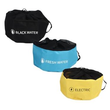 Imagem de Generic Bolsa de Acessórios para Trailers, RV Water Mangueira Multifuncional Várias áreas de Armazenamento Com Ganchos e Tiras de Loop para Mangueira de água Preta Fresca (3 Nível)