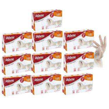 Imagem de Luva Descartável Viniflex Com 1000 Unid Translucida M VABENE