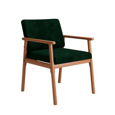 Imagem de Poltrona Veneza Verde Musgo e Madeira