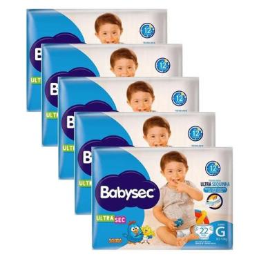 Imagem de Kit 5 Fraldas Babysec Ultrasec Jumbo Galinha Pintadinha G com 22 unida