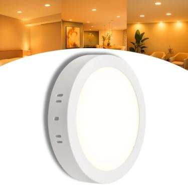 Imagem de Plafon LED 25W Sobrepor Redondo 3000K Branco Quente para Teto, Luz Suave e Eficiente.