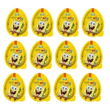Imagem de Ovo Toys Bob Esponja, Chocolate Napolitano com Brinquedo, Kit com 12 Unidades