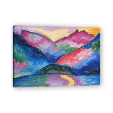 Imagem de NHLDZYH Pôster de arte expressionista (The Oy Valley) de Alexej von Jawlensky. Pinturas a óleo famosas. Decoração de parede de sala de estar ou escritório. Moldura interna de 50 x 70 cm - 19,6 x 27,5
