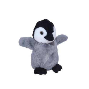 Imagem de Pinguim de Pelúcia Fizzy Toys Cinza Macio Fofo Presente Infantil