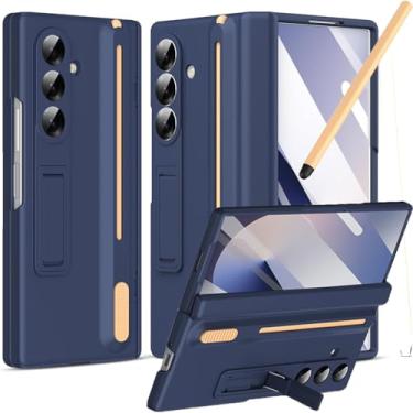Imagem de NINKI Capa para Samsung Galaxy Z Fold 7 com suporte para caneta S e caneta, protetor de tela com suporte invisível com dobradiça rígida à prova de queda, capa para celular Samsung Z Fold 7 com