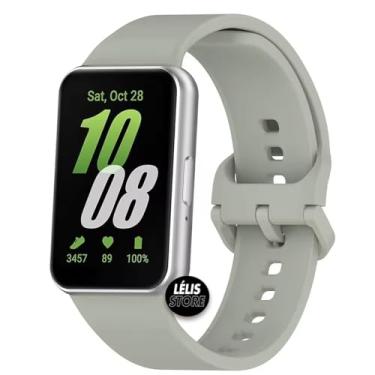 Imagem de Pulseira de Silicone Compatível com Samsung Galaxy Fit 3 SM-R390 – Strap Esportivo Ajustável, Cores Variadas, Confortável e Resistente para Smartwatch Galaxy Fit3 (VERDE OLIVA CLARO)
