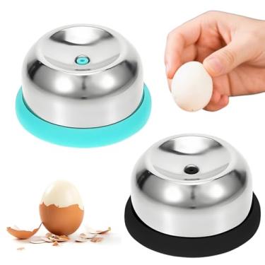 Imagem de 2 peças perfuradoras de ovos para ovos crus, póquer de ovos de aço inoxidável para ovos cozidos, perfurador de ovos, anti-explosão