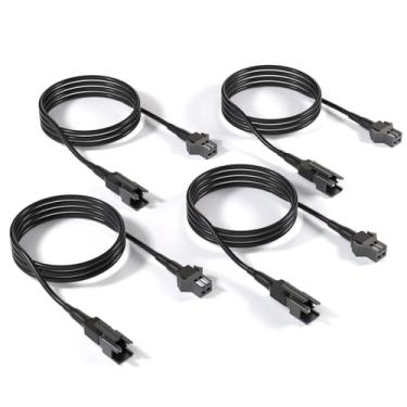 Imagem de Honalia Fio De Extensão Pure White Rock Light, 4 Peças, Cabo 47" E 2 Pinos, Luzes Led 6000K Para Caminhões, Utv, Atv, Rzr, Carrinho Golfe