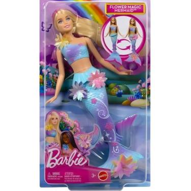 Imagem de Barbie Fantasy Sereia Flores Magicas Loira Mattel JDM72