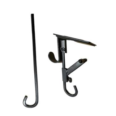 Imagem de Generic Suporte para meias de Natal, decoração de Natal, suporte de metal para lareira, guirlanda, cabide para escada, lareira, festival doméstico, Preto