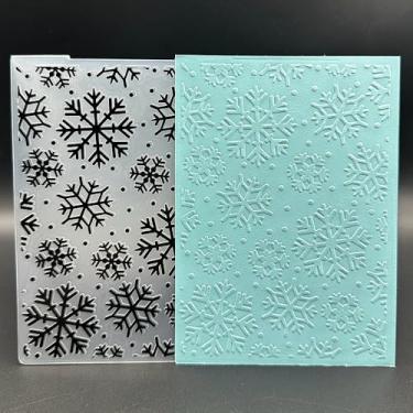 Imagem de Modelo de pasta em relevo de plástico 3D flocos de neve de Natal 5 texturas tamanho A6 para fazer cartões, faça você mesmo, scrapbooking, papel, artesanato, artesanato, scrapbook, artes, decoração
