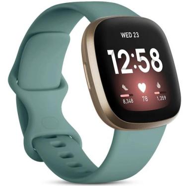 Imagem de Pulseira De Silicone Para Smartwatch Fitbit Versa 4 3 Sense 2, Acessór