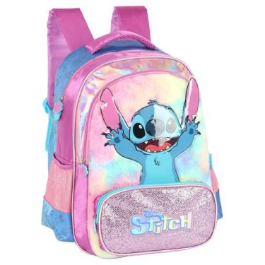 Imagem de Mochila Escolar de Costas Holográfica Luxo Lilo Stitch - Maxlog, ROXO