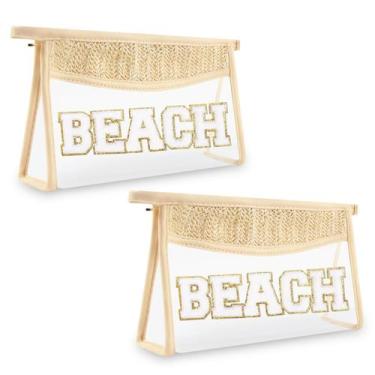 Imagem de Bolsa de maquiagem Iqimott 2 Clear Patch impermeável para mulheres e m