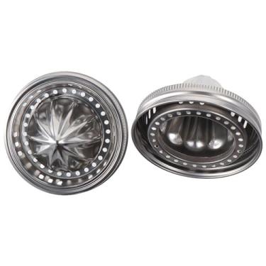 Imagem de gifthub 1/2 peças espremedor manual simples de aço inoxidável espremedor de limão, tampa de pote de vidro de 9,38 cm, compressor manual de suco de cozinha seguro para lava-louças (2 peças)
