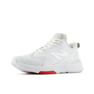 Imagem de New Balance Tênis feminino FuelCell Romero Duo V2 Trainer Softball, Branco/prata metálico, 9.5