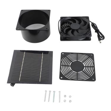 Imagem de Kit de ventilador de painel solar 5W 6V IP65 Propertício à prova d'água eficaz de exaustão de refrigeração para o galinheiro de galinheiros de estufa casas caseiras casas de