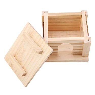 Imagem de HEEPDD Pet Hamster House, Wood Home Odor Sem Odorwork Lace Janela Diy Hideout Hut Play Toy Voying Room Living for Small Squirrels Gerbils Hamsters