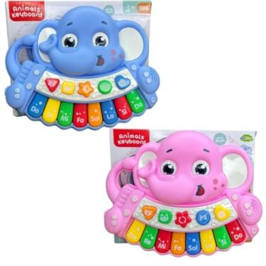 Imagem de Piano Elefantinho Infantil Musical com Luzes Coloridas, Sons de Animais e Notas Educativas