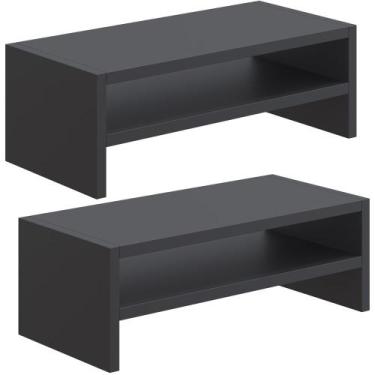 Imagem de Kit 02 Suportes Stand Para Monitores Mesa Escritório Home Office Lap L
