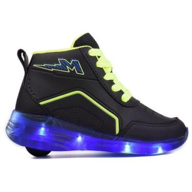 Imagem de Tênis Infantil De Rodinha Unissex Minipé com Led Cano Alto Feminino e 