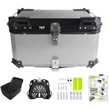Imagem de Baú Traseiro Moto Alumínio 55L com Suporte Universal Impermeável Refor