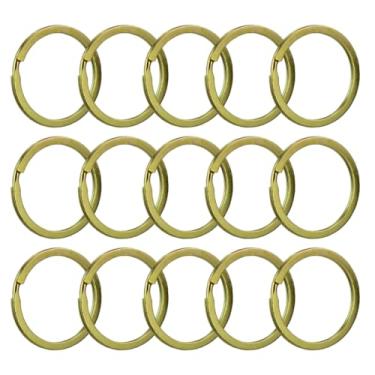 Imagem de Argola Chaveiro Italiana Níquel 35mm Reforçada Sem Corrente Artesanato Lembrancinha 50 Unidades (DOURADA)