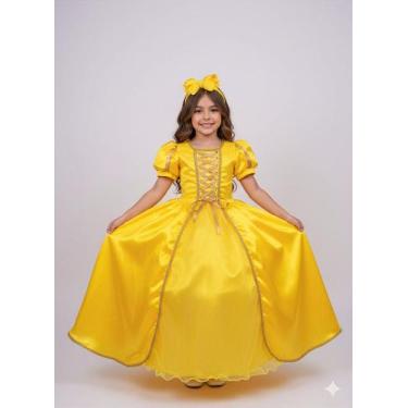 Imagem de Fantasia Infantil Longa A Bela e a Fera Luxo para Festa - Fabuloso Ate
