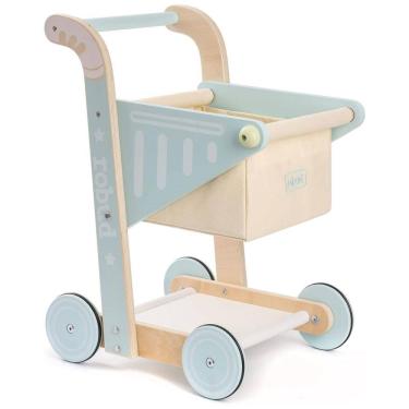 Imagem de Carrinho de Compras Educativo de Madeira ROBUD para Bebês, Meninos e Meninas, Brinquedo de Aprendizado para Caminhantes Iniciantes de 10