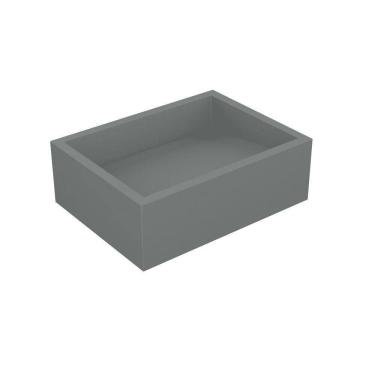 Imagem de Cuba De Apoio Banheiro Quartzo Pedra 40x30cm Chumbo Fosco