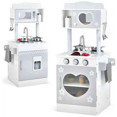 Imagem de Cozinha de Brinquedo Realista em Madeira para Crianças de 3 a 8 Anos, HONEY JOY, Branca