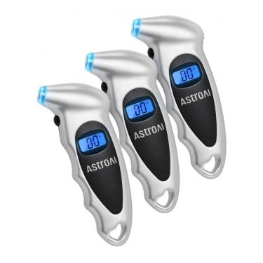 Imagem de Manômetro Digital AstroAI para Pressão de Pneus de 0150 PSI Preciso em Incrementos de 0,1, Conjunto de 3 Unidades para Carros