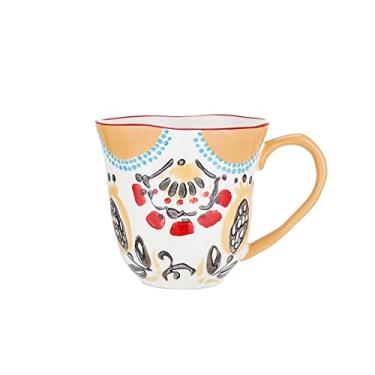 Imagem de Caneca criativa caneca retrô personalidade copo de café da manhã pintado à mão leite francês copo de cereais adequado para casa escritório escola caneca de café (tamanho: 401-500 ml, cor: caneca verde